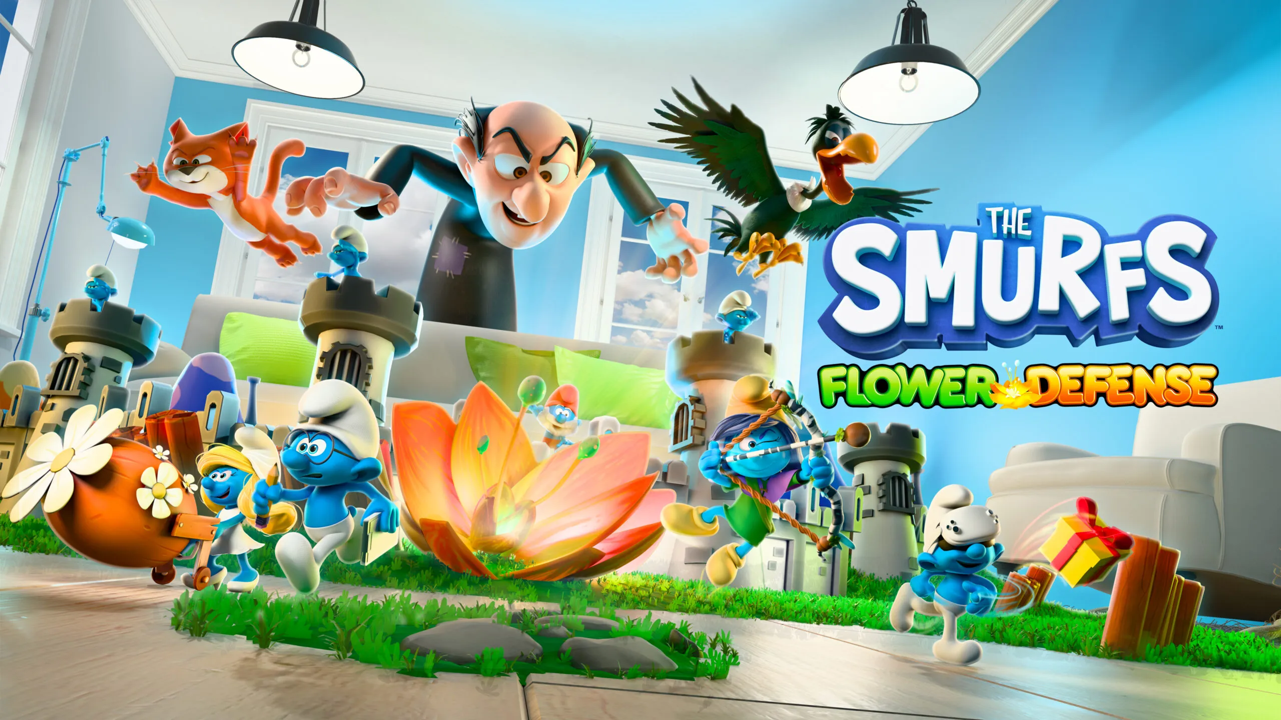 The Smurfs: Flower Defense sur Meta Quest : Défendez le village des Schtroumpfs contre Gargamel !