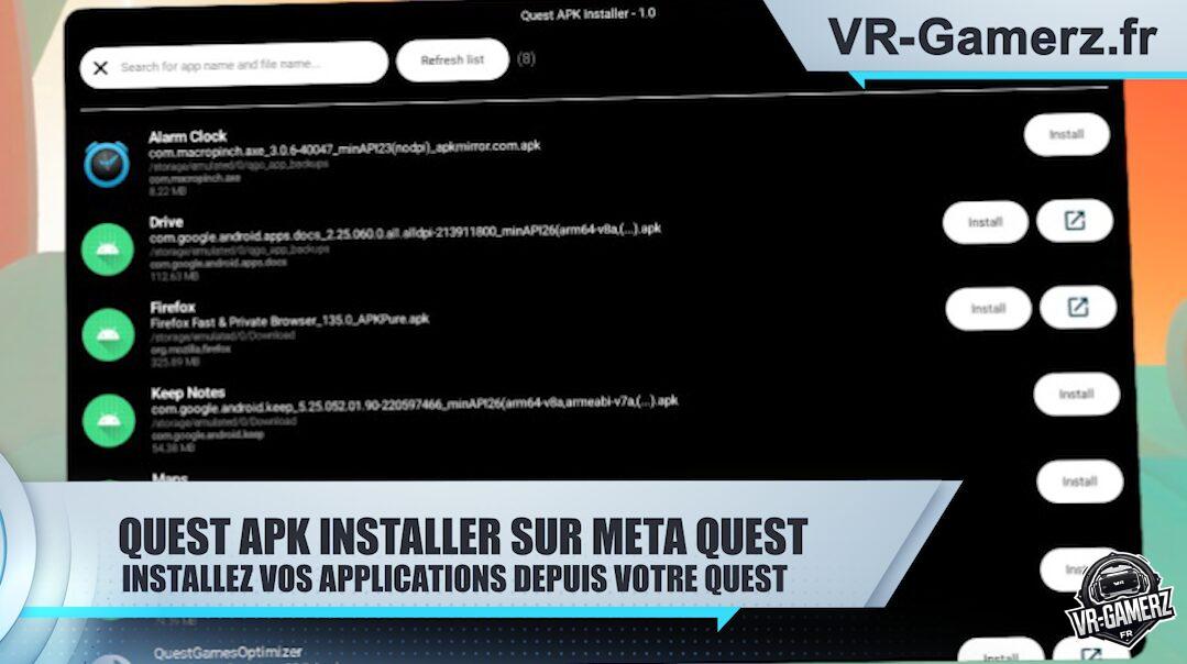 Quest APK Installer sur Meta Quest : installez vos applications directement depuis votre Meta Quest